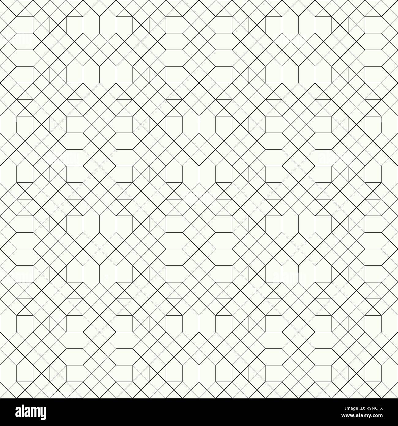 Vector seamless pattern. Modern stylish texture with outline geometric ...