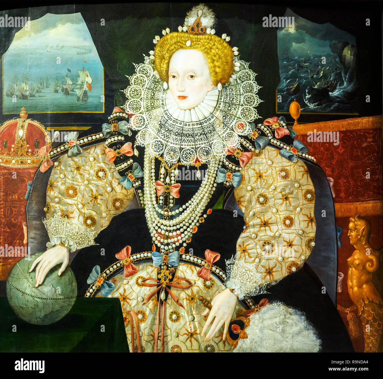 The 'Armada portrait' of Elizabeth I English school about 1588 oil on panel Queen’s House Greenwich - London, England Stock Photo