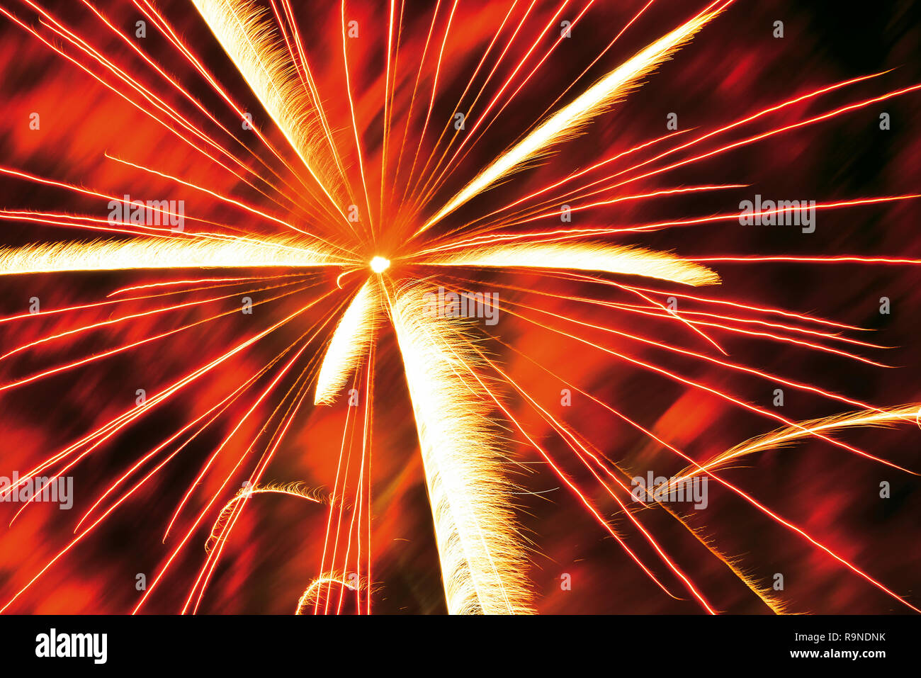 Happy New Year fireworks Stock Photo