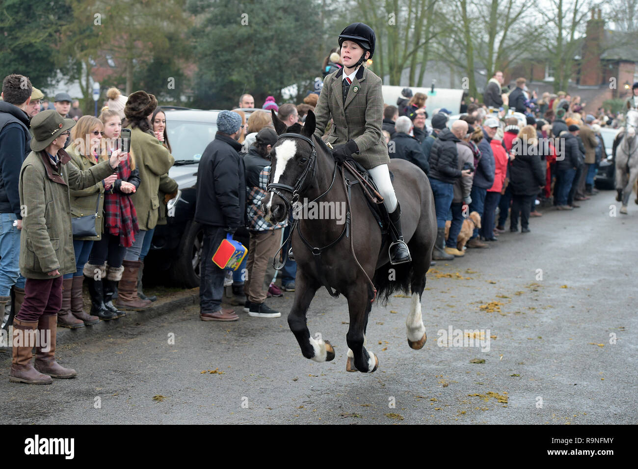 Hundreds of people attend the Essex Hunt meeting at Matching Green