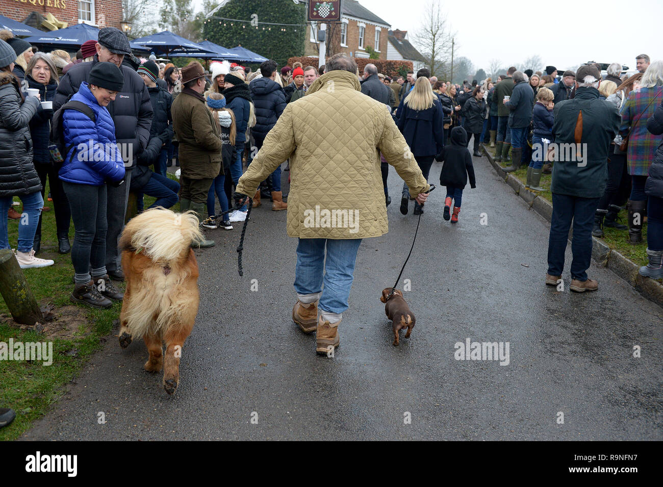 Hundreds of people attend the Essex Hunt meeting at Matching Green