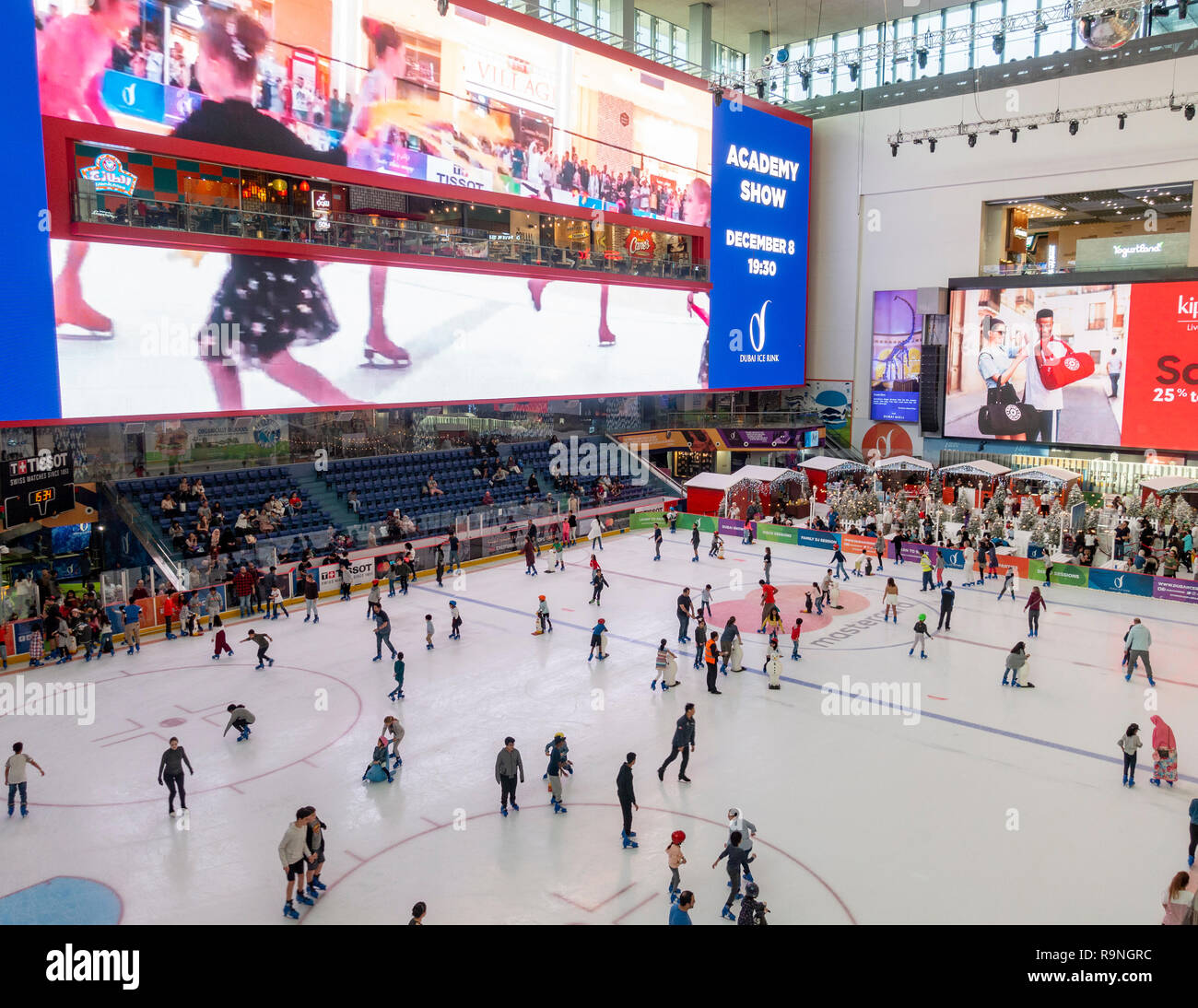 The Ice Rink inside the Dubai Mall, Dubai, United Arab Emirates Stock