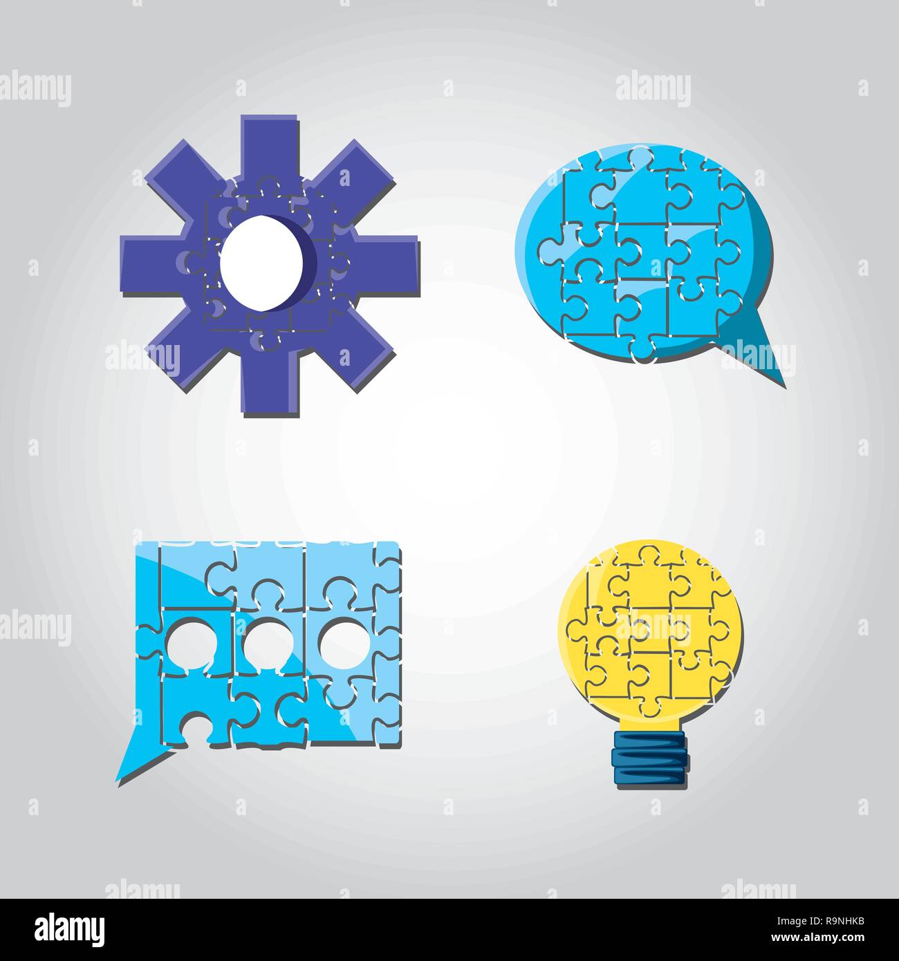 set of puzzle pieces vector illustration design Stock Vector Image ...