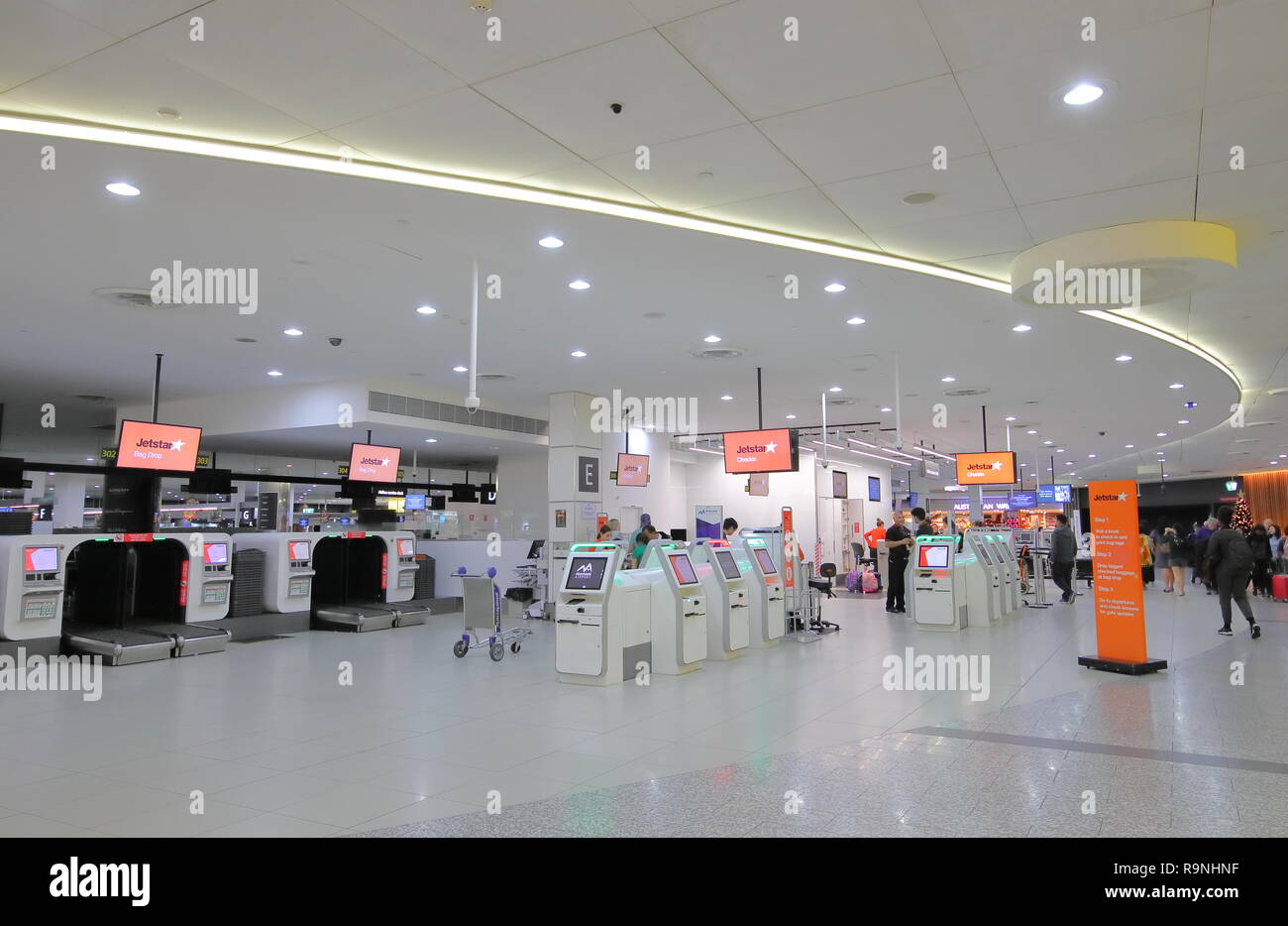 People check in at Jetstar check in counter Melbourne International