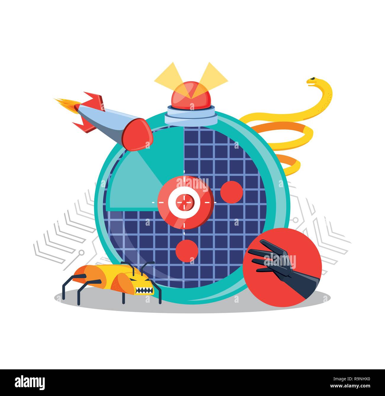 set icons of cyber security vector illustration design Stock Vector ...
