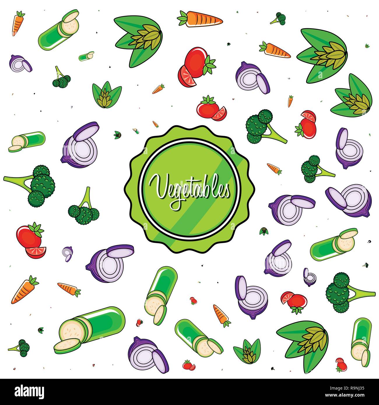 pattern of delicious vegetables vector illustration design Stock Vector