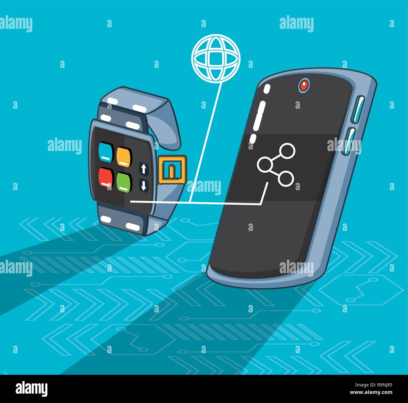 mobile phone with smartwatch