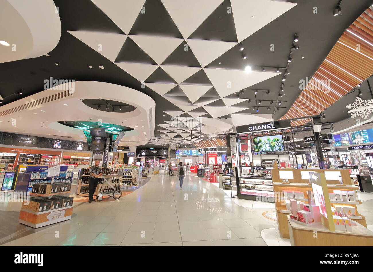 People shop at tax free shops at Melbourne International airport in