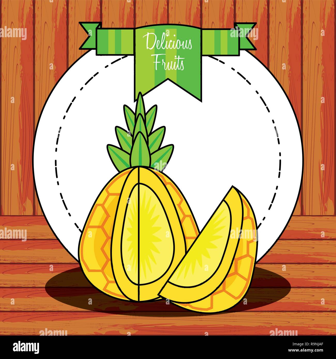 fresh healthy pineapple fruit vector illustration design Stock Vector ...