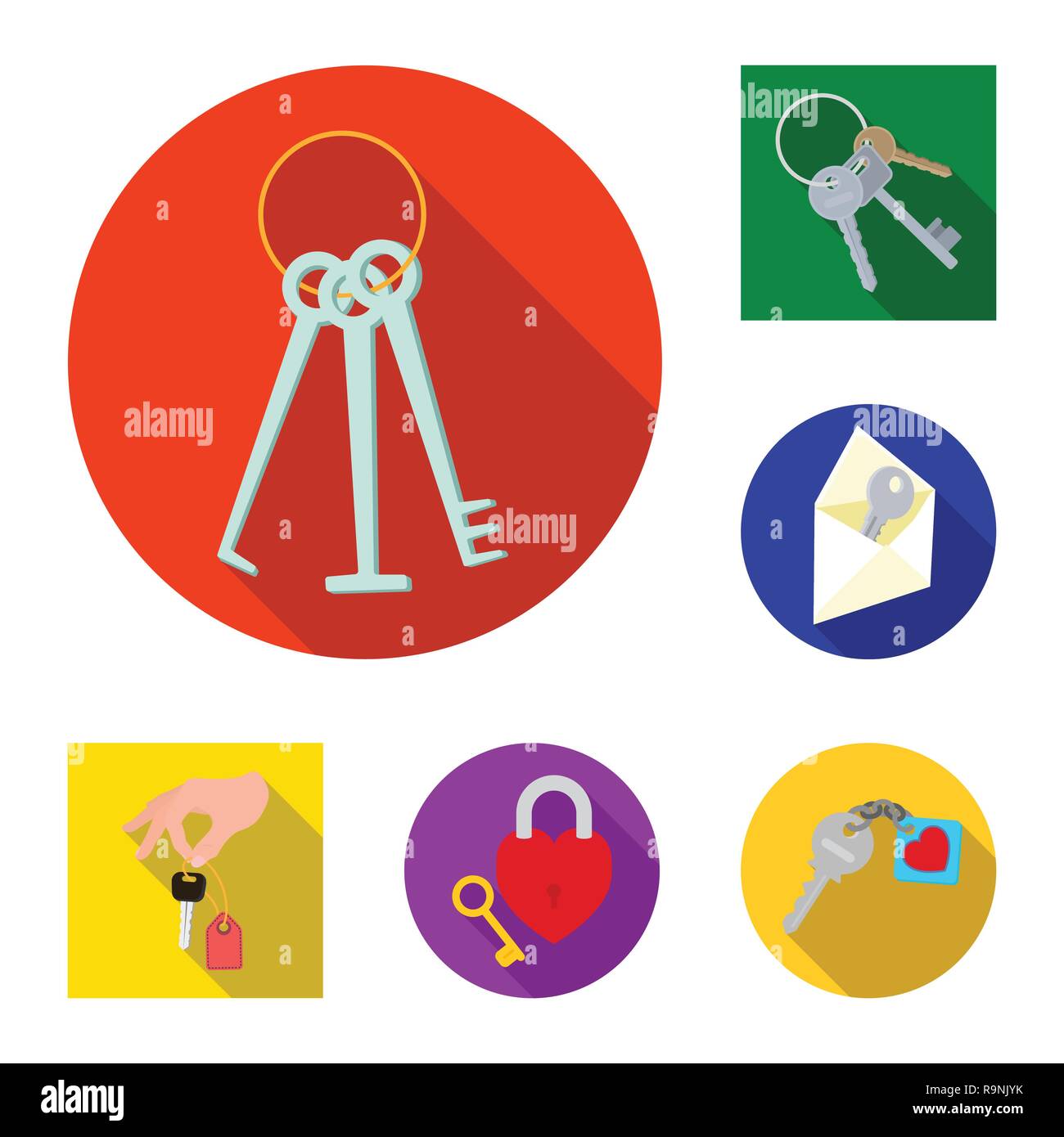 Vector design of key and protection symbol. Set of key and security ...