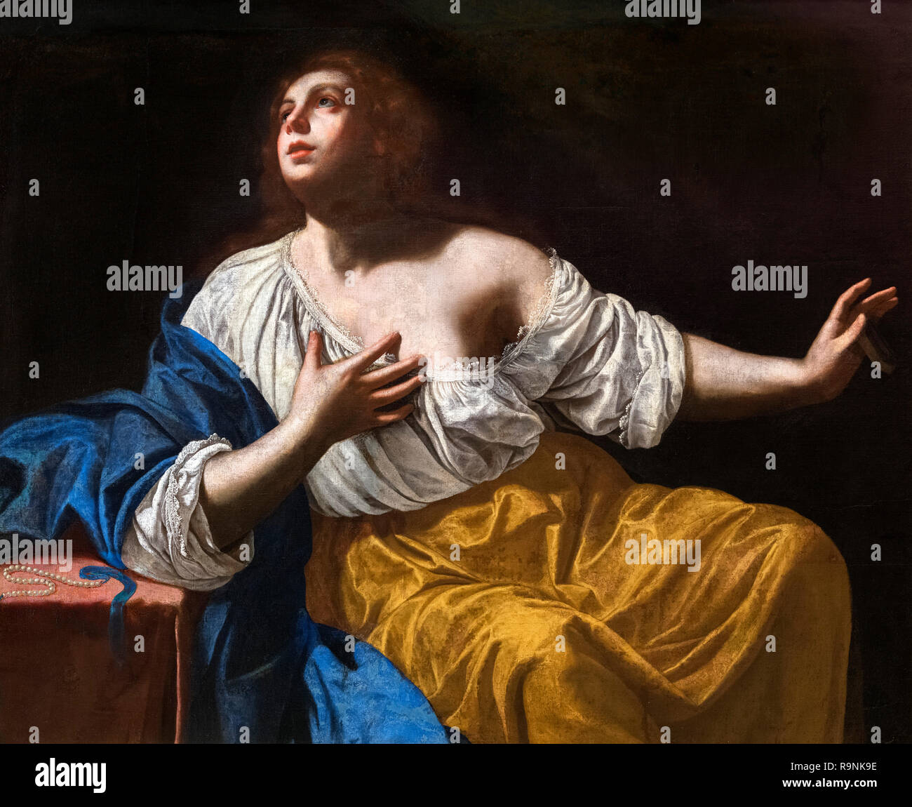 Mary Magdalene Penitent by Artemisia Gentileschi (1593-1656), oil on canvas, c.1640 Stock Photo