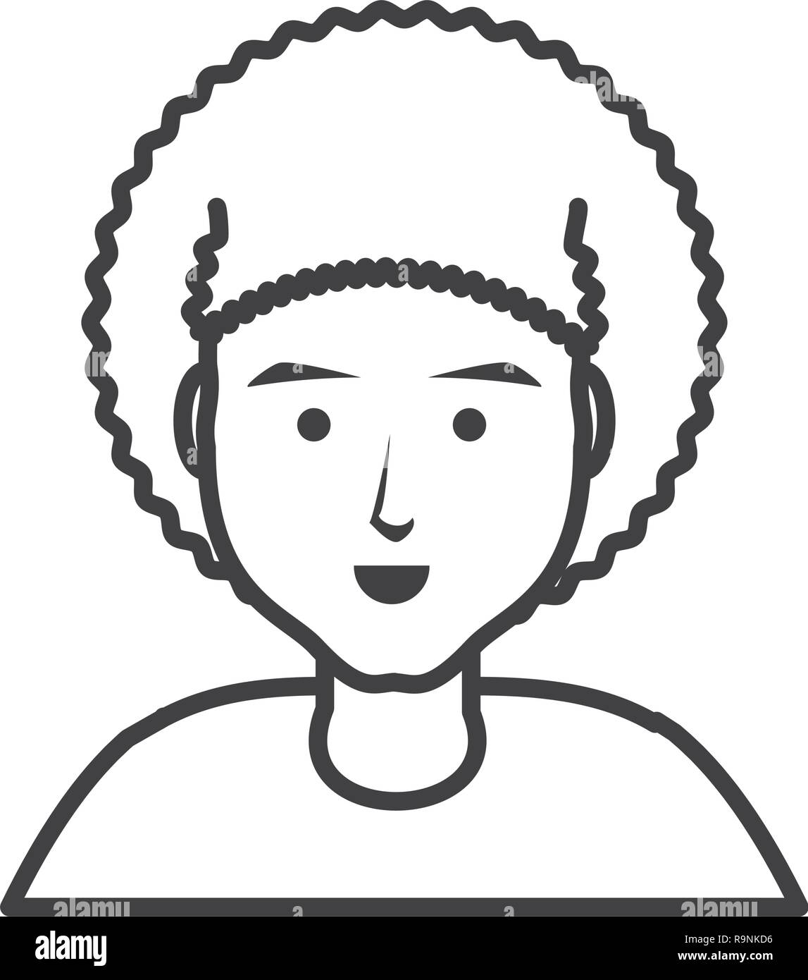 young man with afro hair vector illustration design Stock Vector Image ...