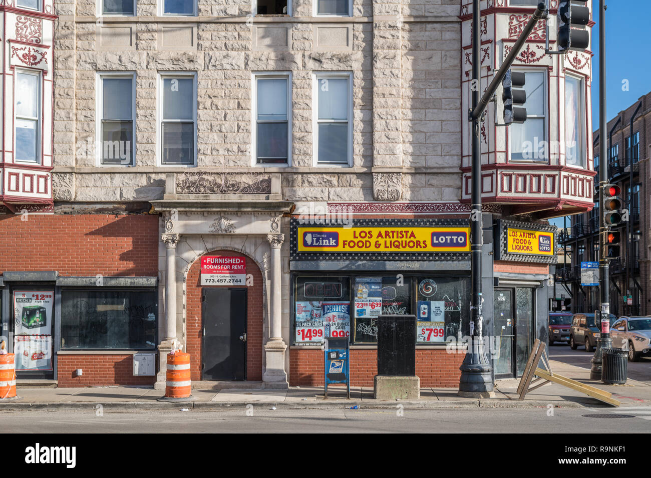 Commercial buildings in the Logan Square neighborhood Stock Photo Alamy