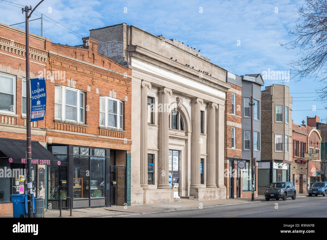 Commercial buildings in the Logan Square neighborhood Stock Photo Alamy
