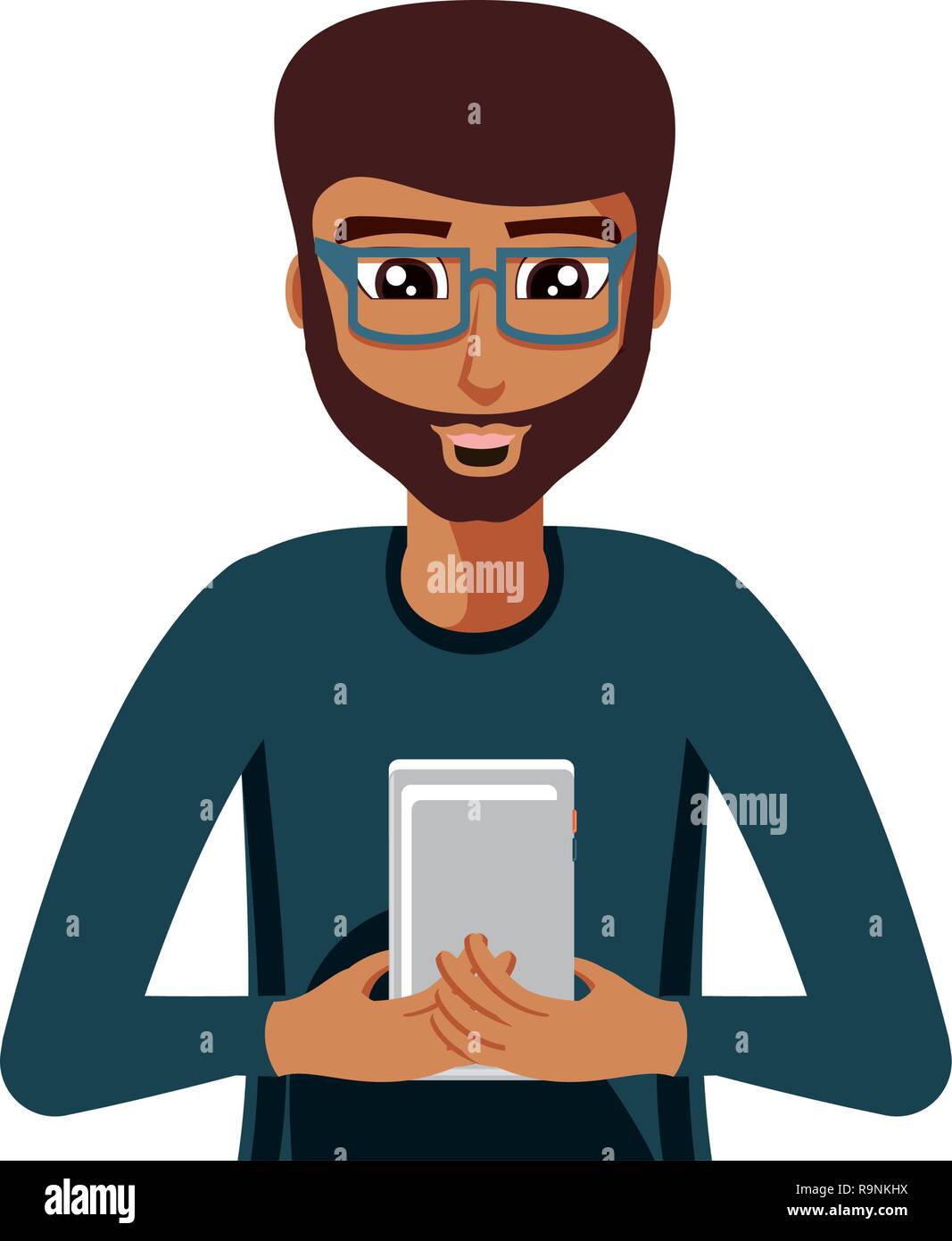 young man with smartphone device vector illustration design Stock ...
