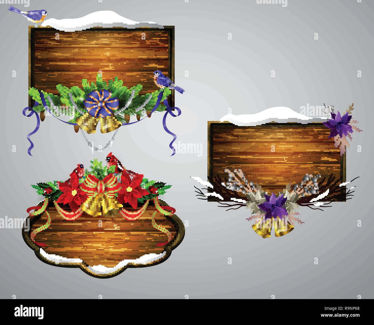 Vector wooden christmas board Stock Vector Image & Art - Alamy