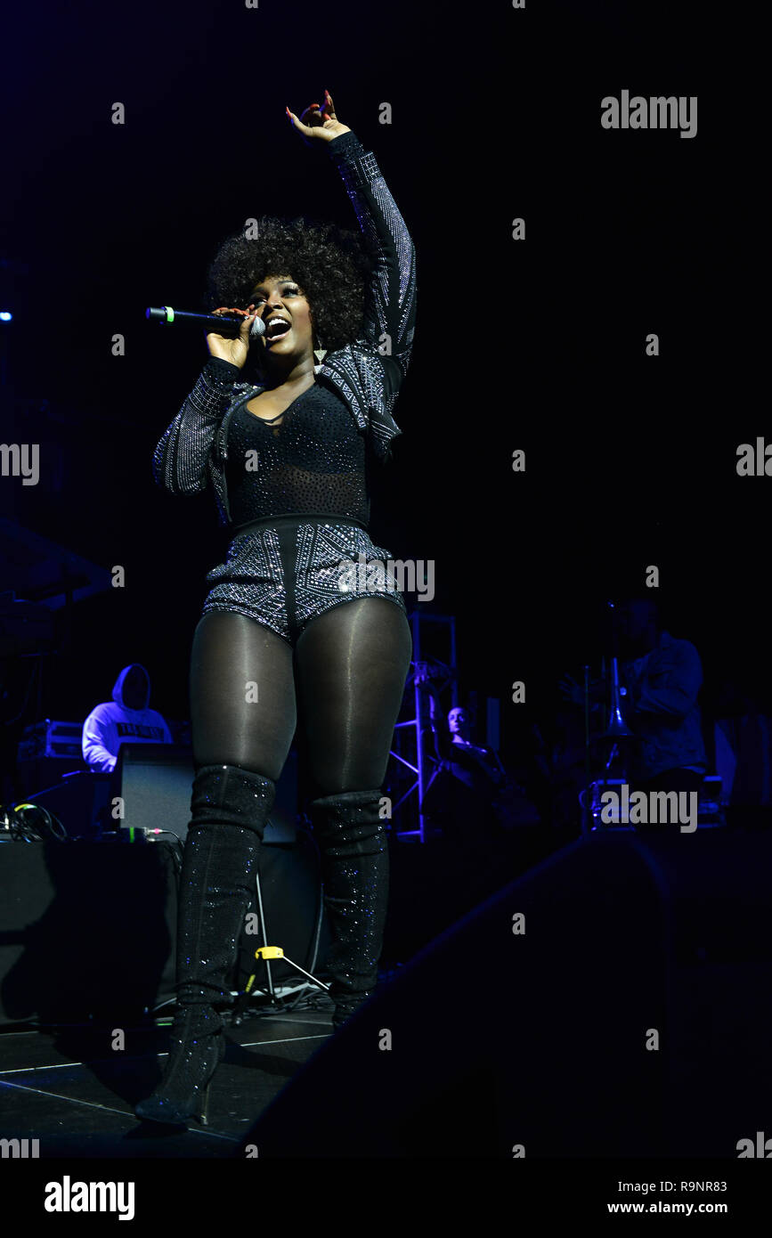 performs on stage during the Saturday R&B Jam at James L Knight Center ...