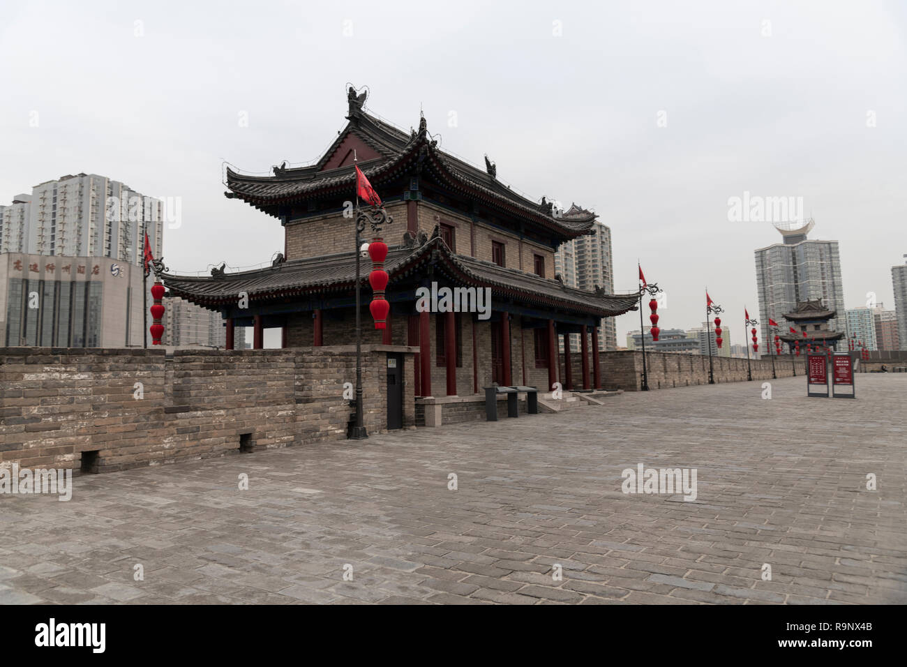 XI´AN,SHAANXI,CHINA DECEMBER 6 2018 View of watchtower a traditional