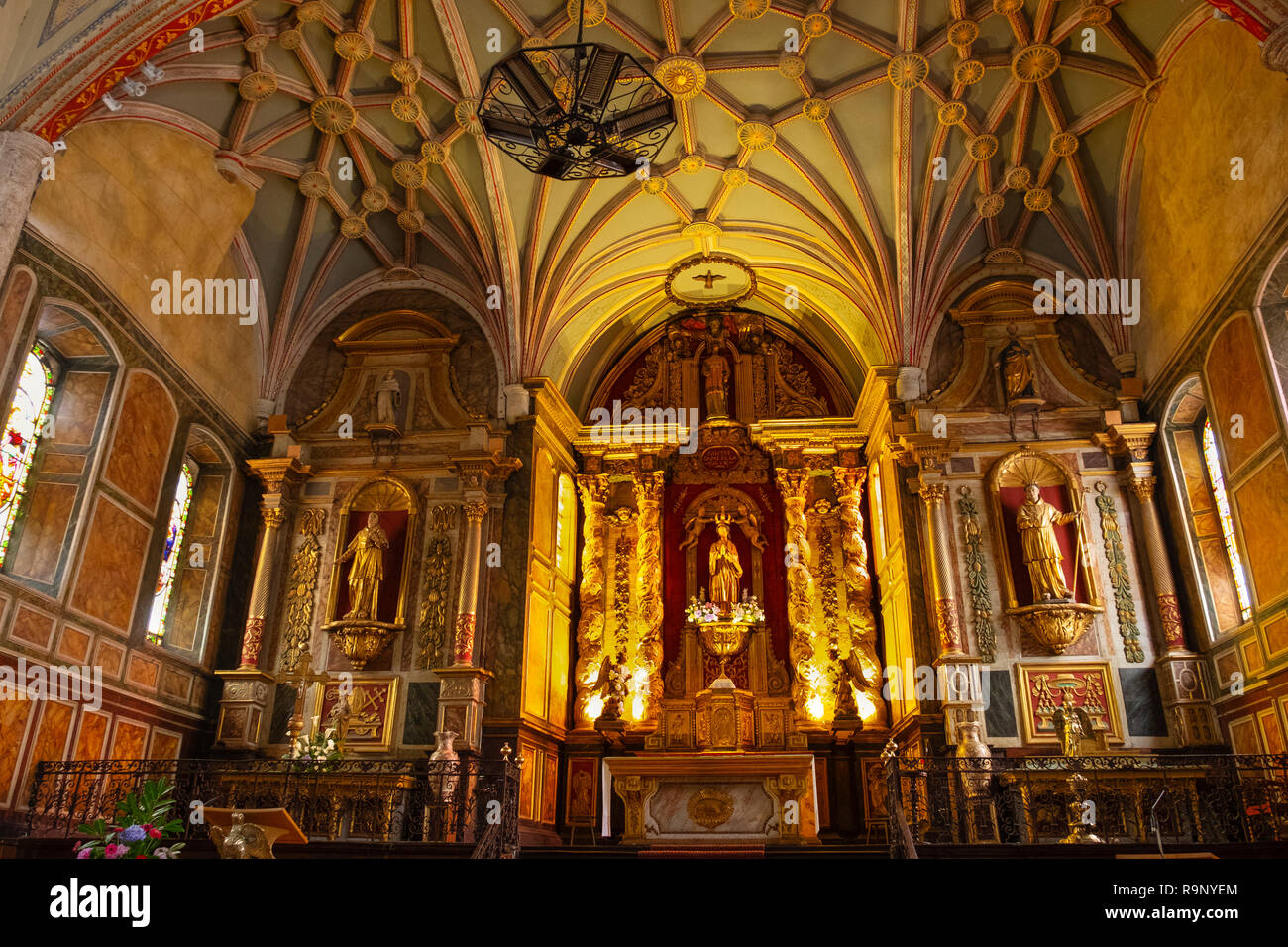Church eglise Saint Vincent. Basque Country. Urrugne, Pyrénées ...