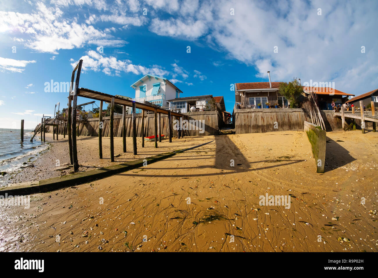 Beach. Oyster farming area, Arcachon Bay. Bassin d'Arcachon. LègeCap