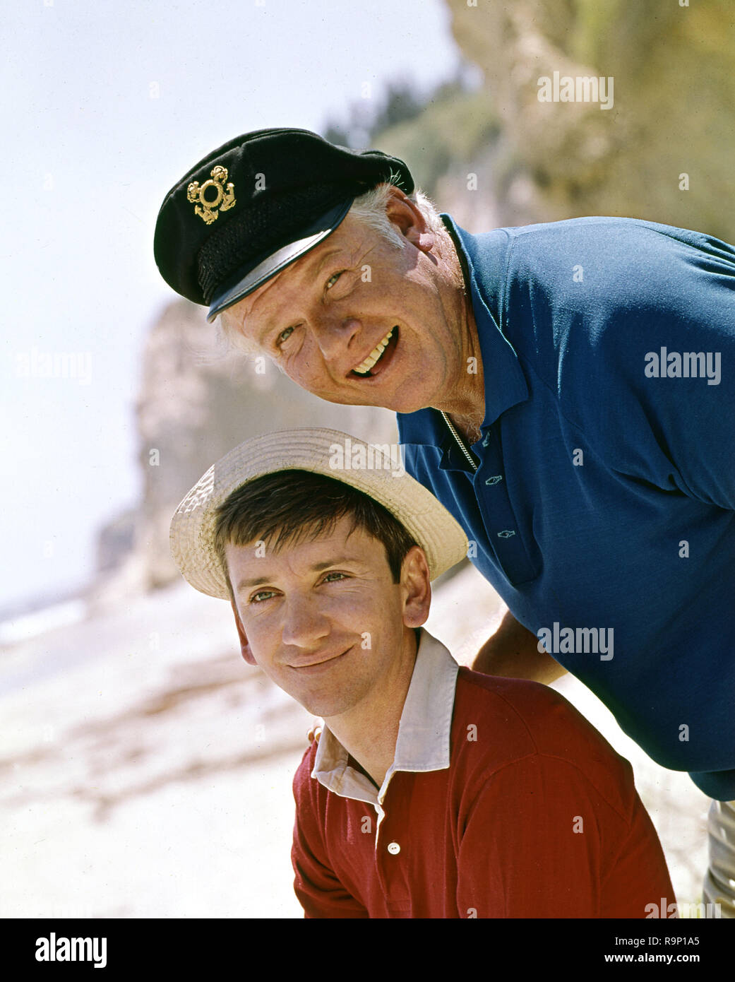 Bob Denver, Alan Hale Jr.,  'Gilligan's Island' TV series, circa 1965 CBS   File Reference # 33635 766CPC Stock Photo