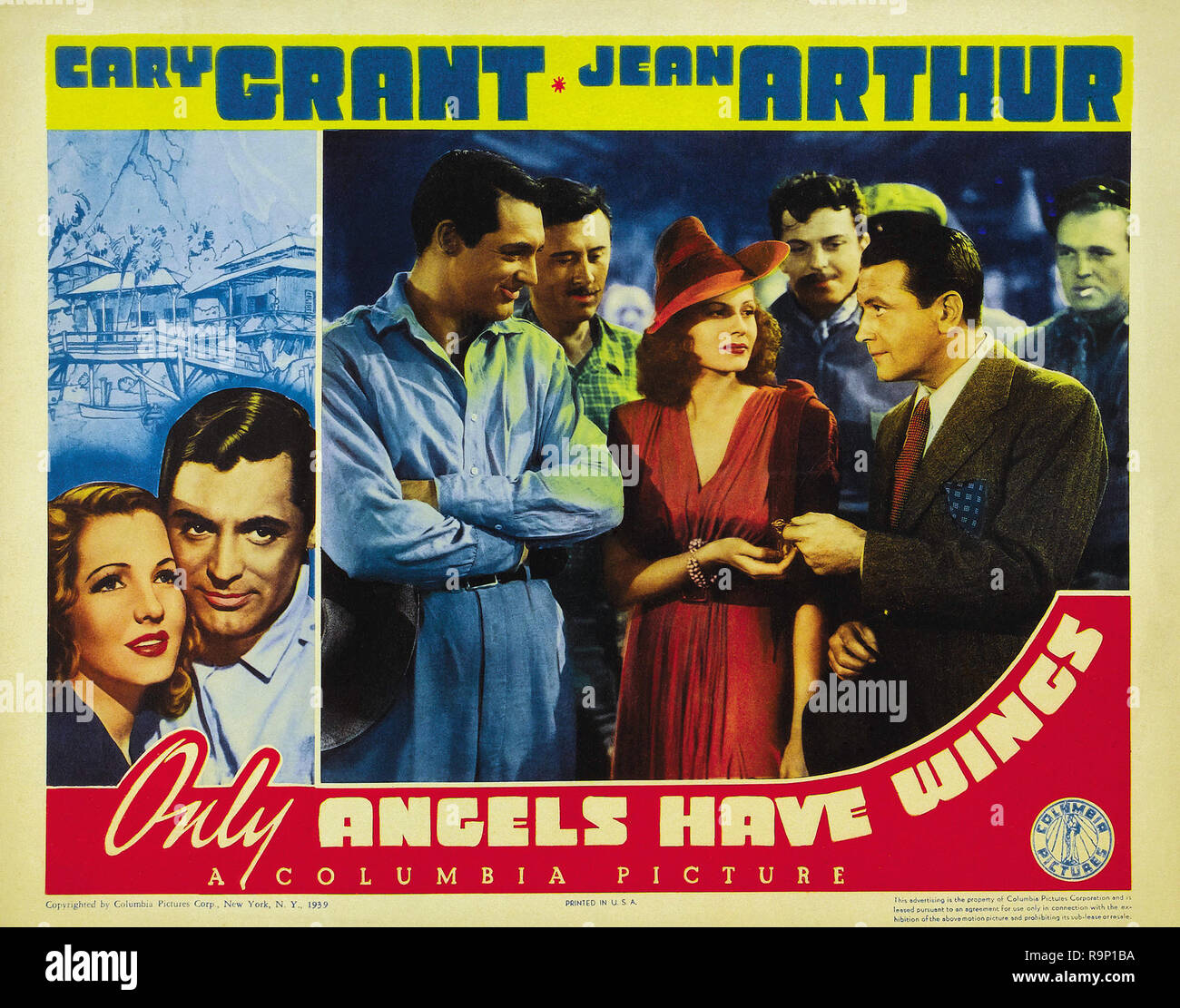 Cary Grant, Rita Hayworth,  'Only Angels Have Wings' (Columbia, 1939) Lobby Card  File Reference # 33635 794THA Stock Photo
