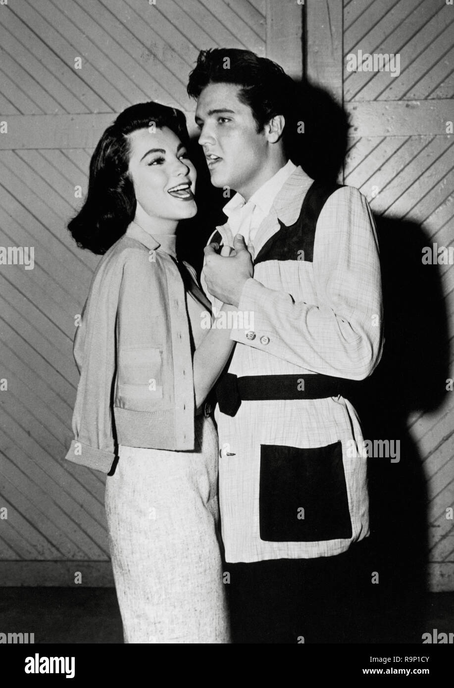 Elvis Presley, and friend, circa 1957  File Reference # 33635 840THA Stock Photo
