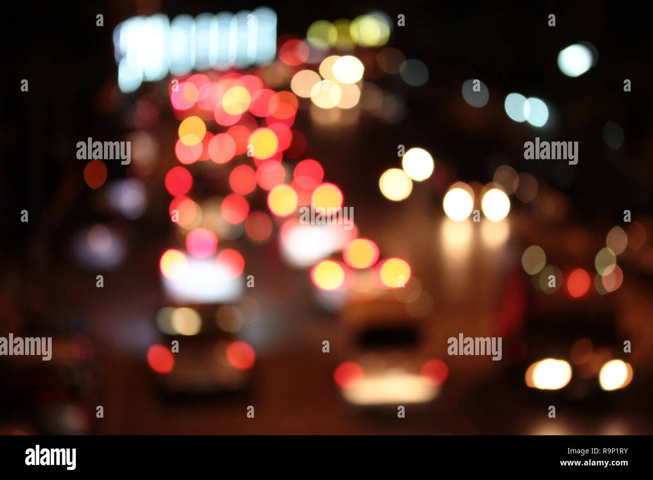 Night city street lights bokeh background ,Defocused background Stock ...