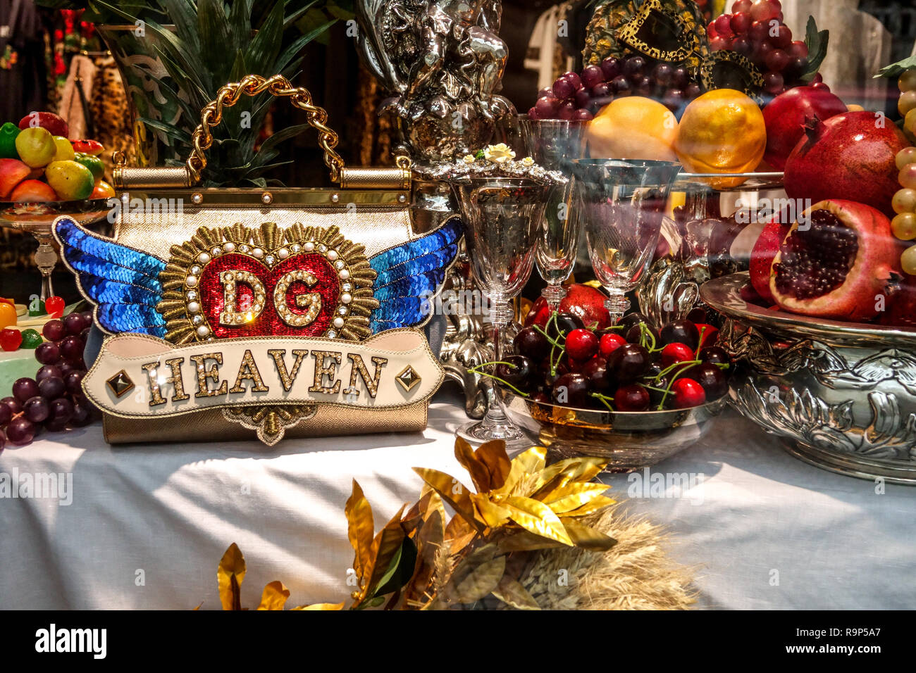 Dolce & Gabbana store, display Parizska street Prague, Czech Republic Stock Photo