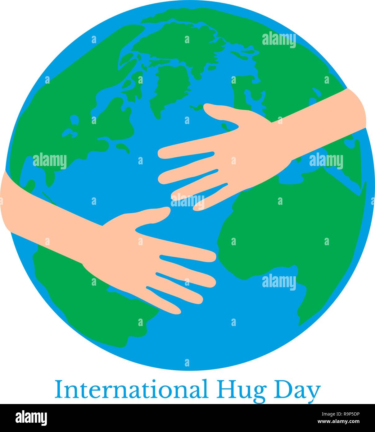 International Hug Day. Hands hug the planet Earth Stock Vector Image