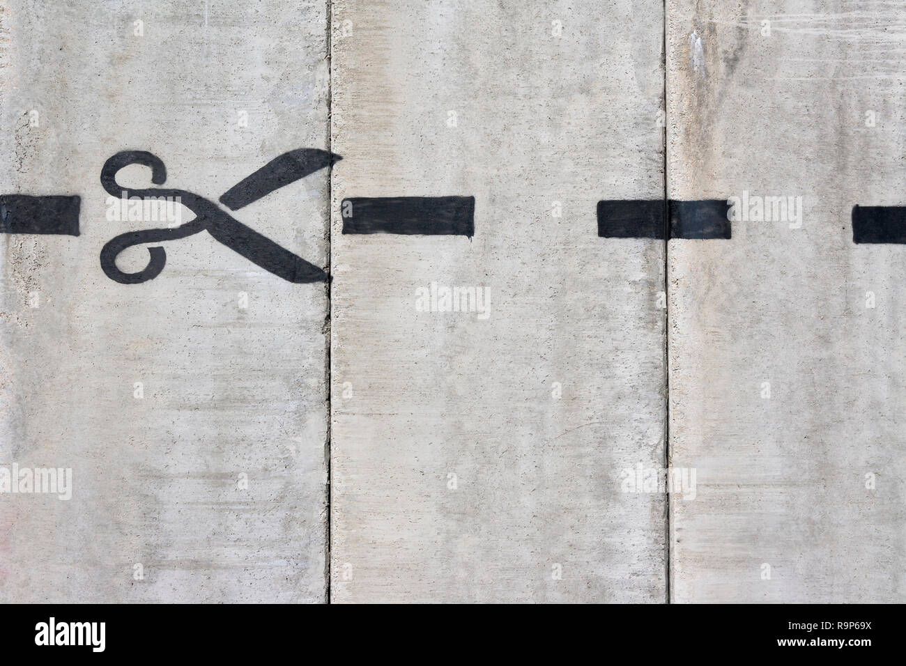 A banksy graffiti on the separation wall, Bethlehem, Palestine Stock Photo