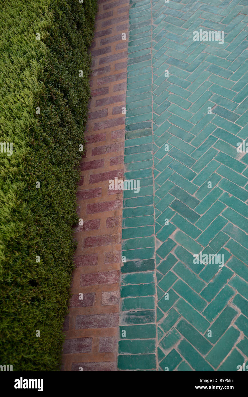 Tiled garden path. Stock Photo