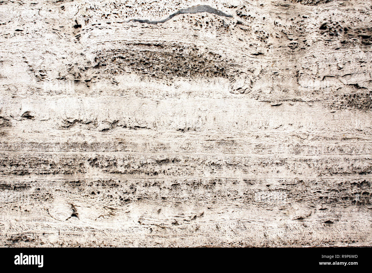 Close-up texture of old travertine Stock Photo