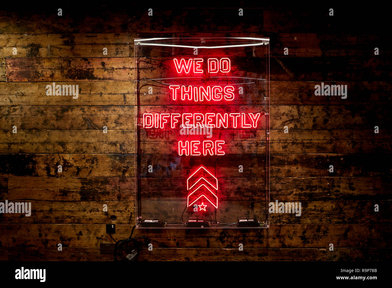 Barry's Bootcamp Manchester reception , contemporary modern Industrial design Stock Photo