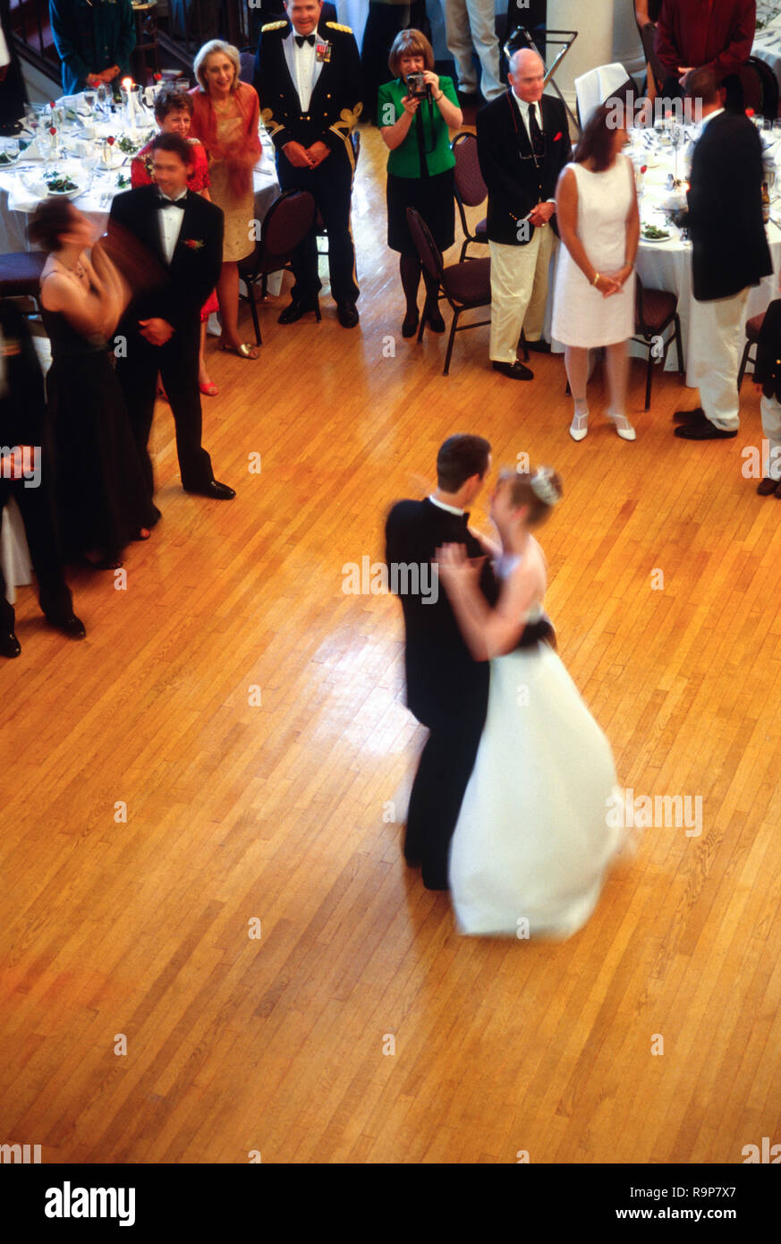 Wedding Reception Dance Floor, 2001,  Blurred Motion Stock Photo