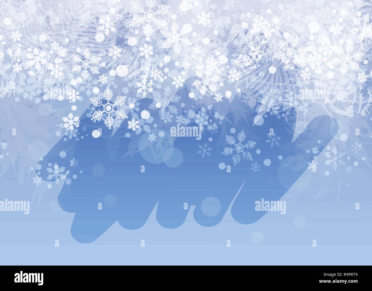 Winter frosted window background. Freeze and wind at the glass. 10 eps Stock Vector