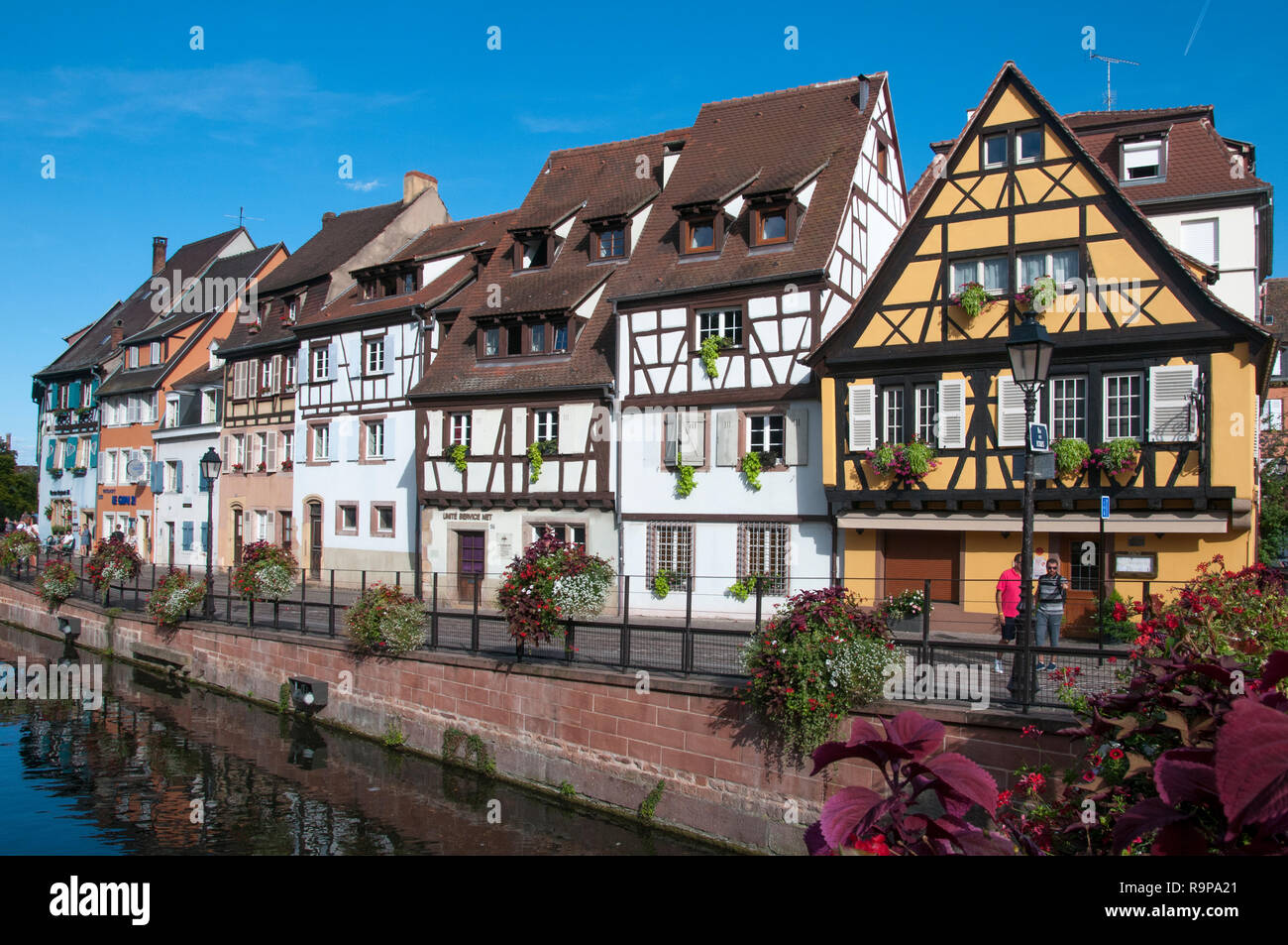 Canalside houses in Colmar, Alsace, France Stock Photo
