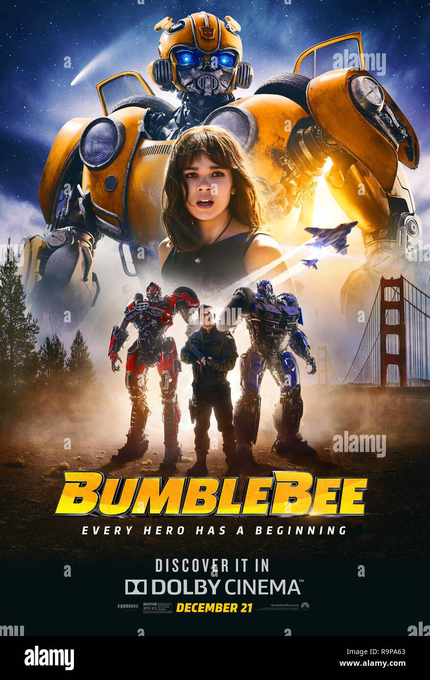 BUMBLEBEE, Dolby poster, (from top, down) Bumblebee (voice Dylan O