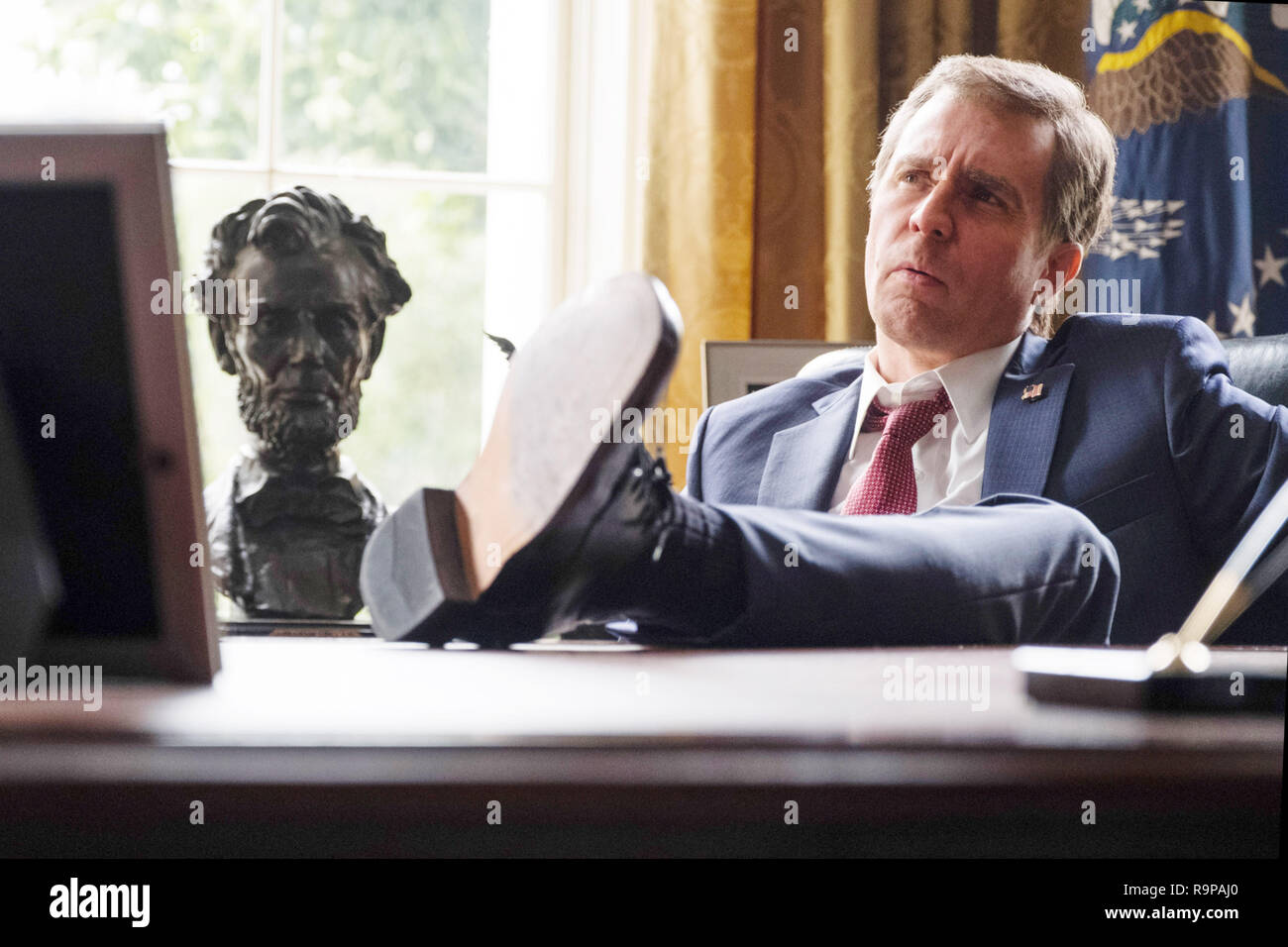 VICE, Sam Rockwell as George W. Bush, 2018. ph: Matt Kennedy / © Annapurna Pictures /Courtesy Everett Collection Stock Photo