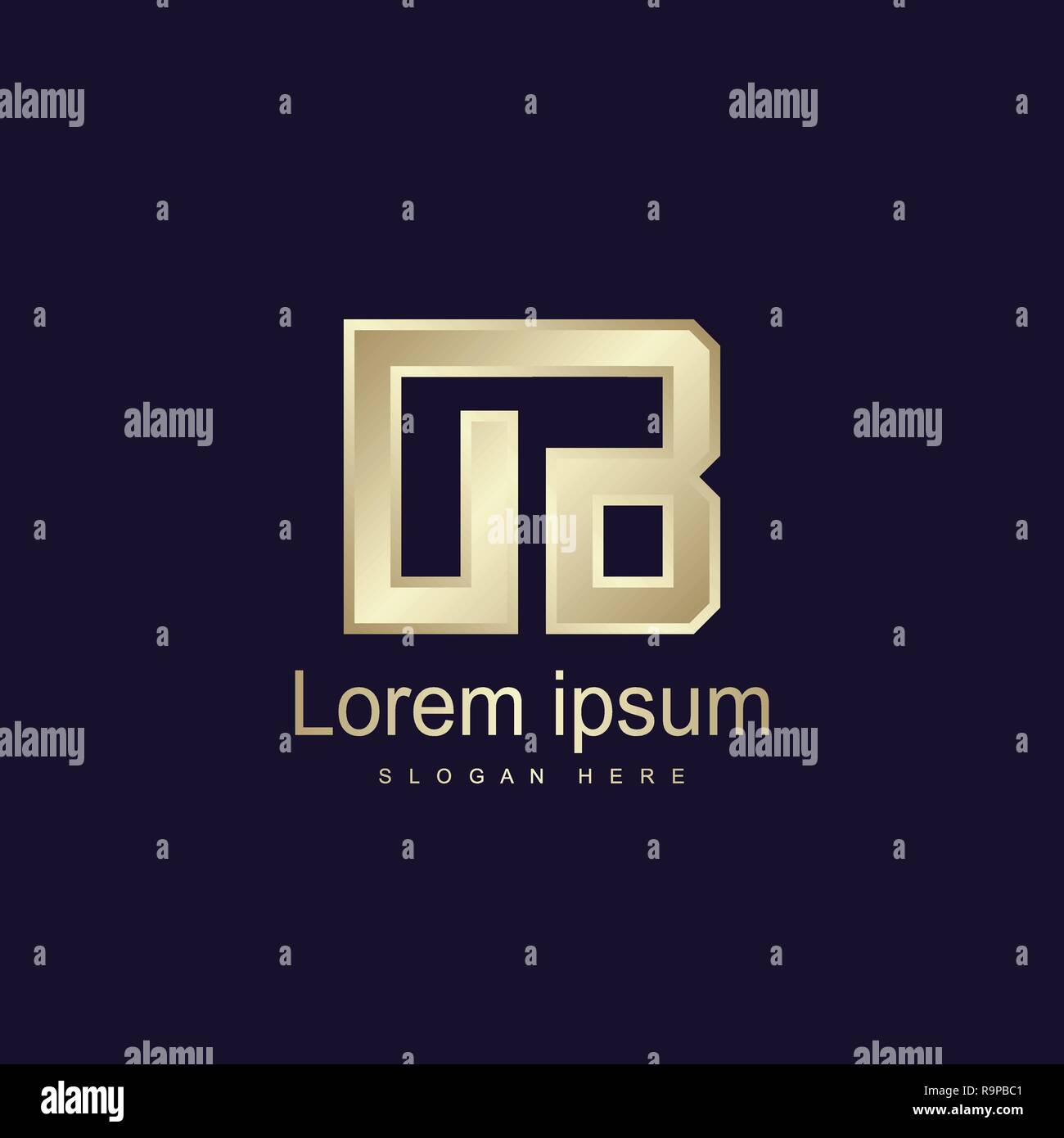 Initial Letter OB Logo Template Vector Design Stock Vector