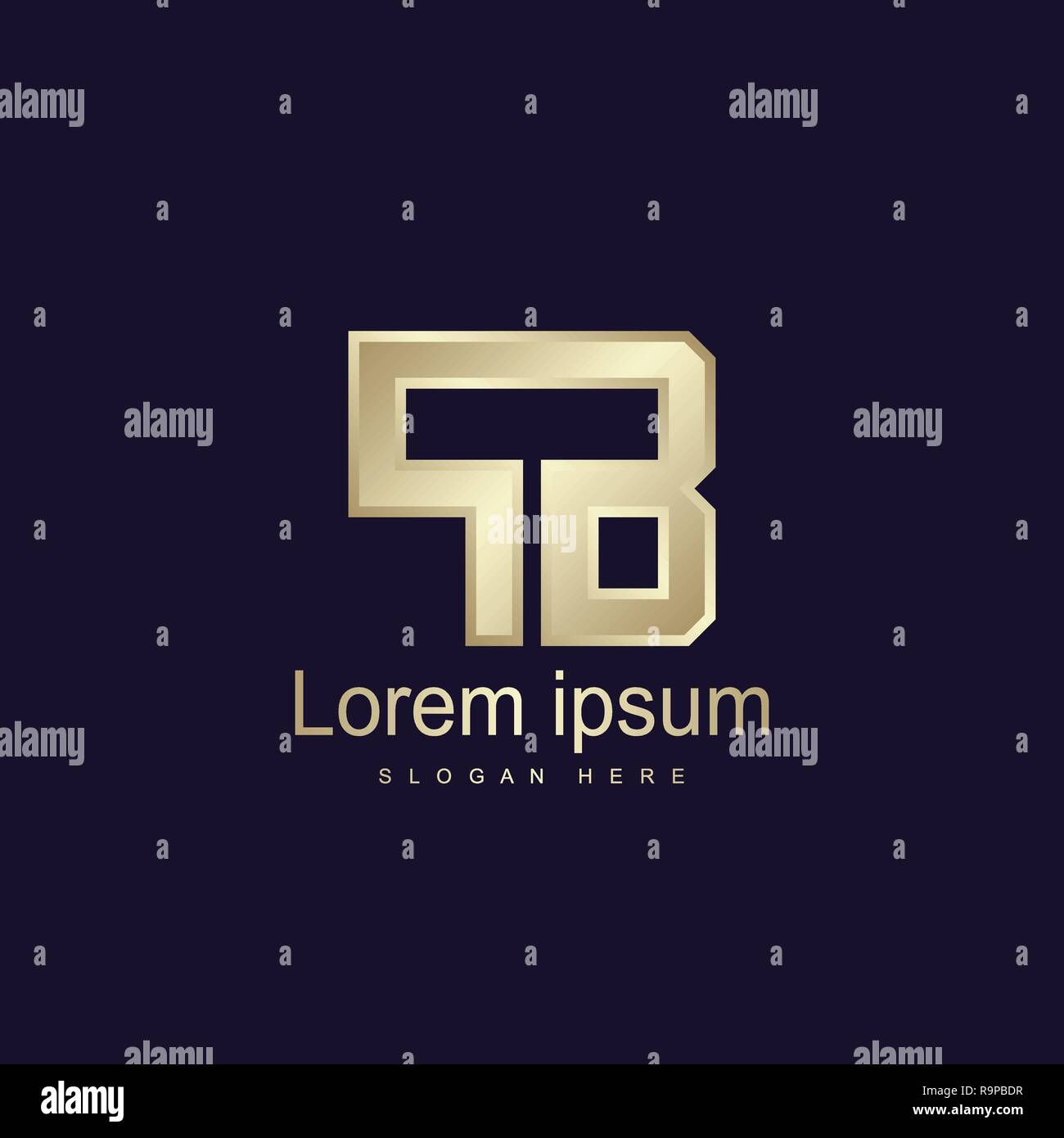 Initial Letter PB Logo Template Vector Design Stock Vector