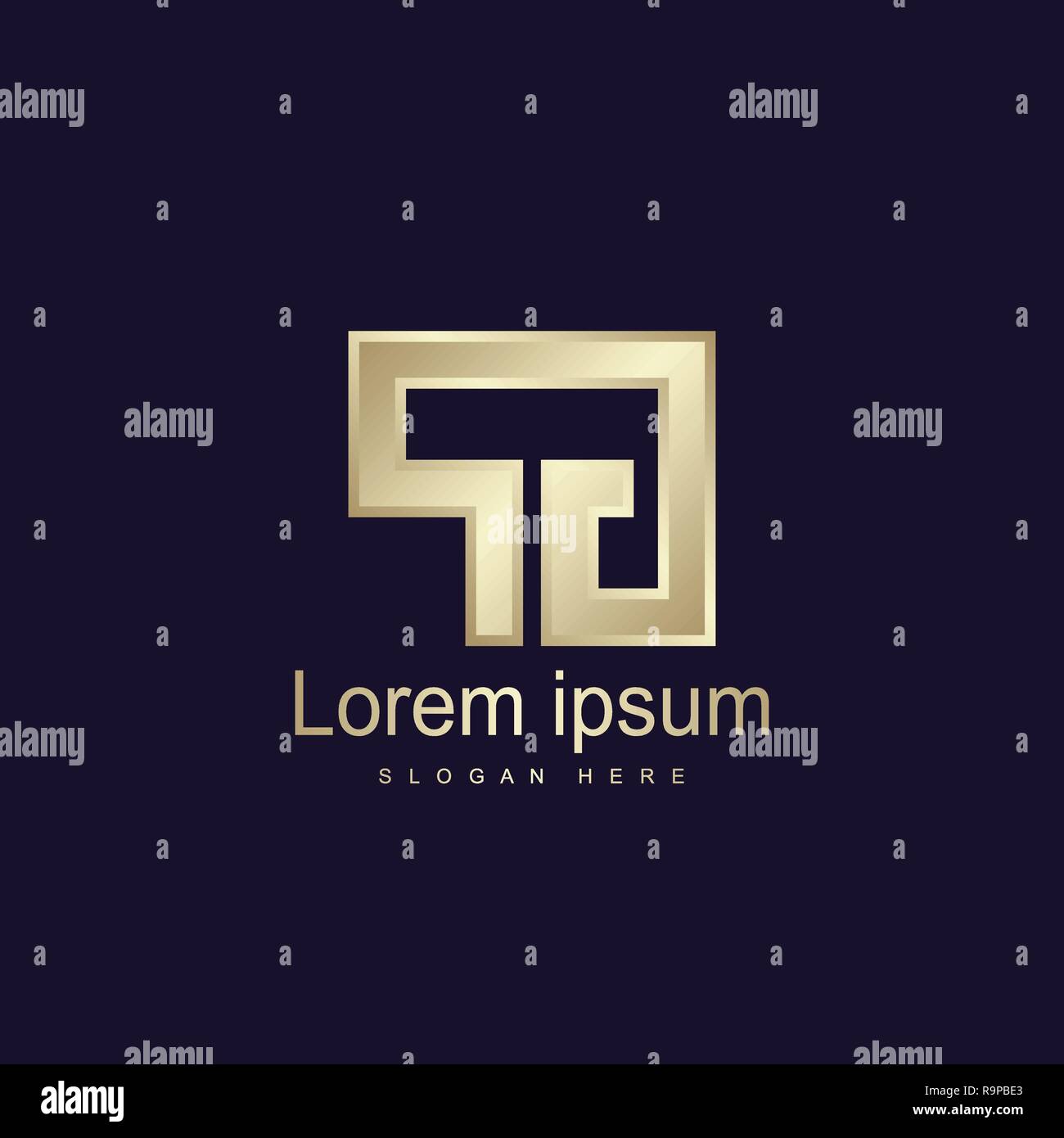 Initial Letter PG Logo Template Vector Design Stock Vector