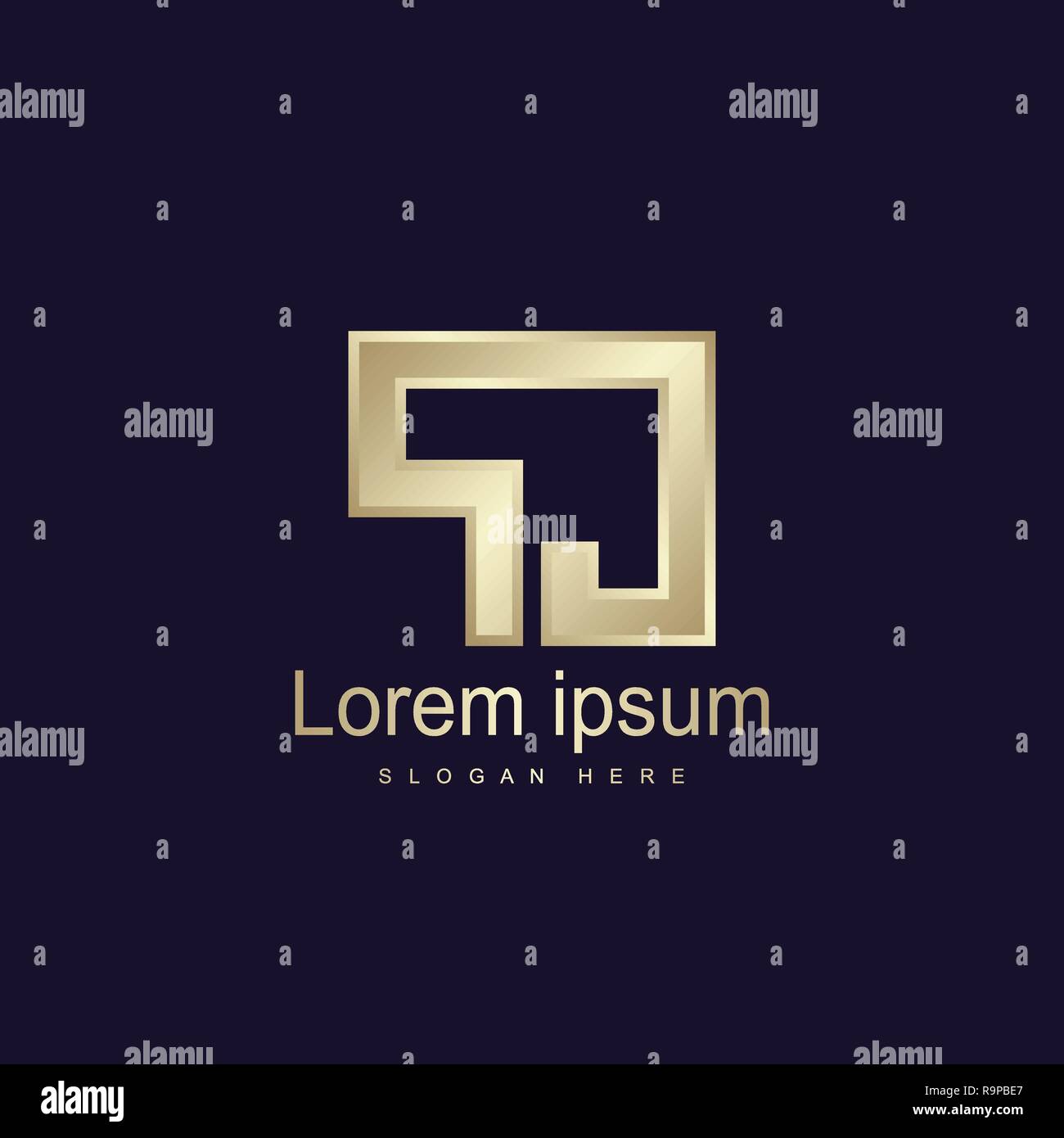 Initial Letter PJ Logo Template Vector Design Stock Vector
