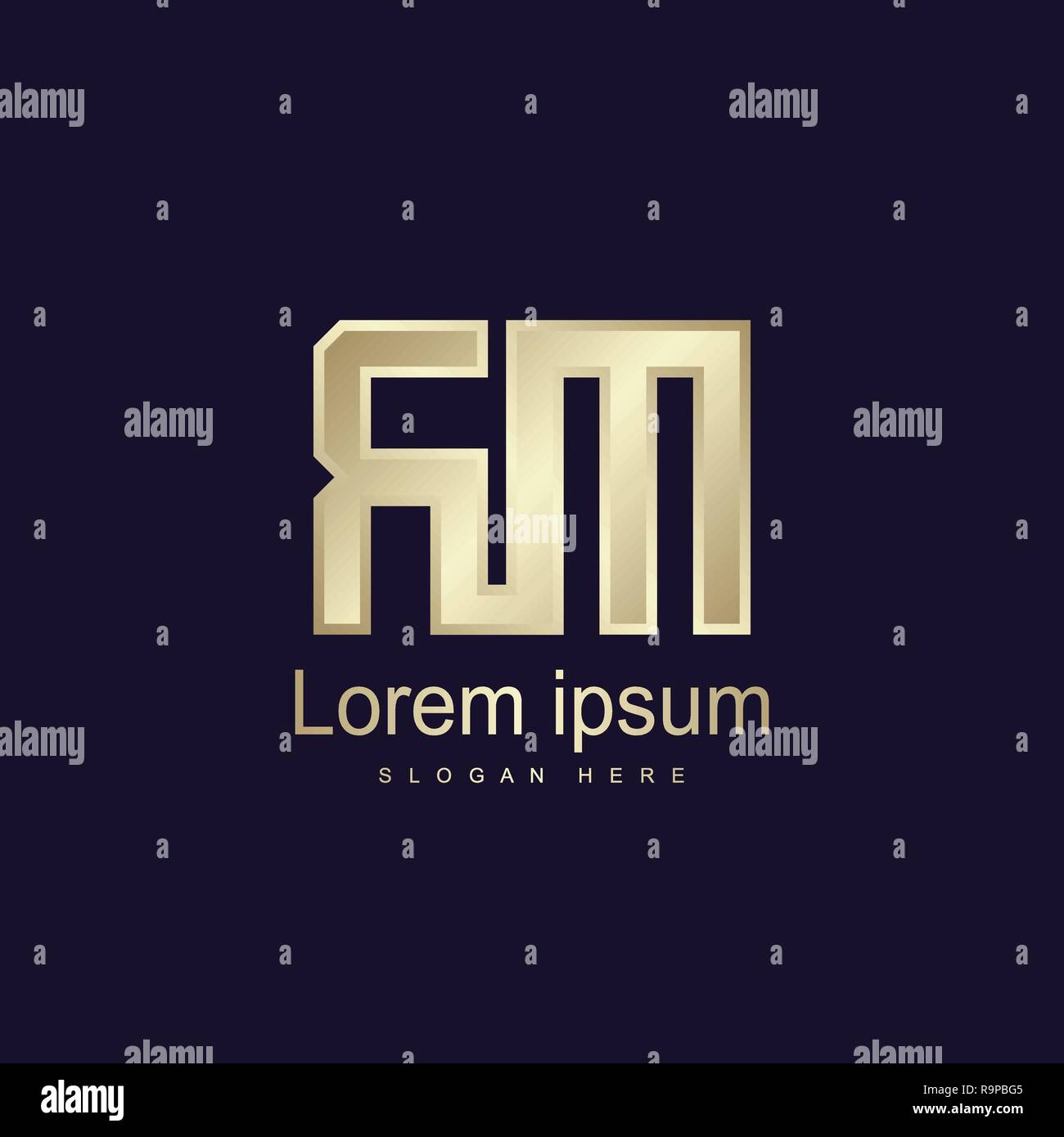 Initial Letter RM Logo Template Vector Design Stock Vector