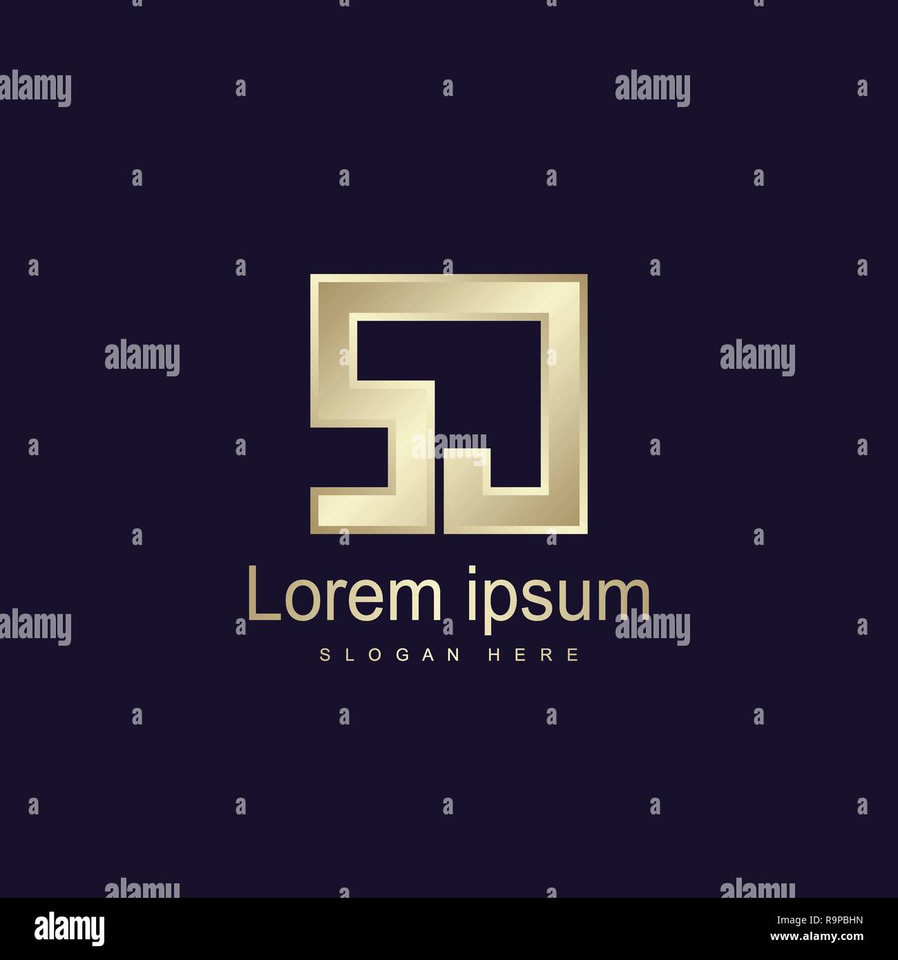 Initial Letter SJ Logo Template Vector Design Stock Vector