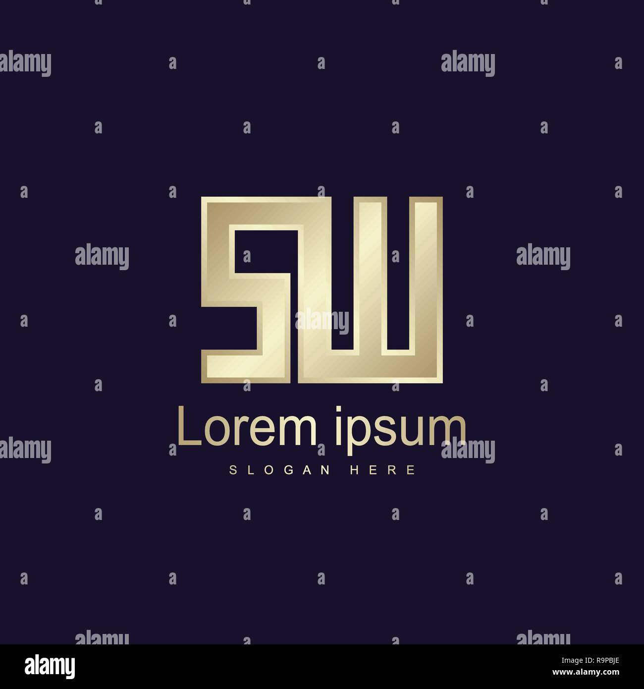 Sw letter design hi-res stock photography and images - Alamy