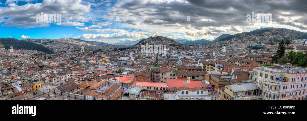 Panorama of Quito, the capital of Ecuador. Stock Photo