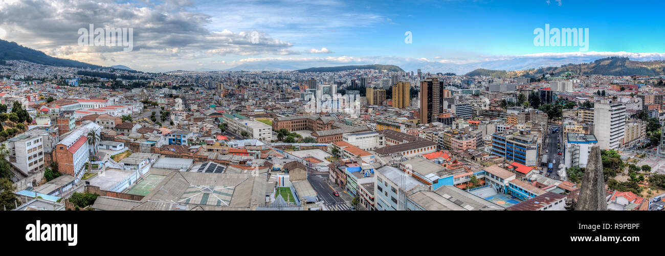 Panorama of Quito, the capital of Ecuador. Stock Photo