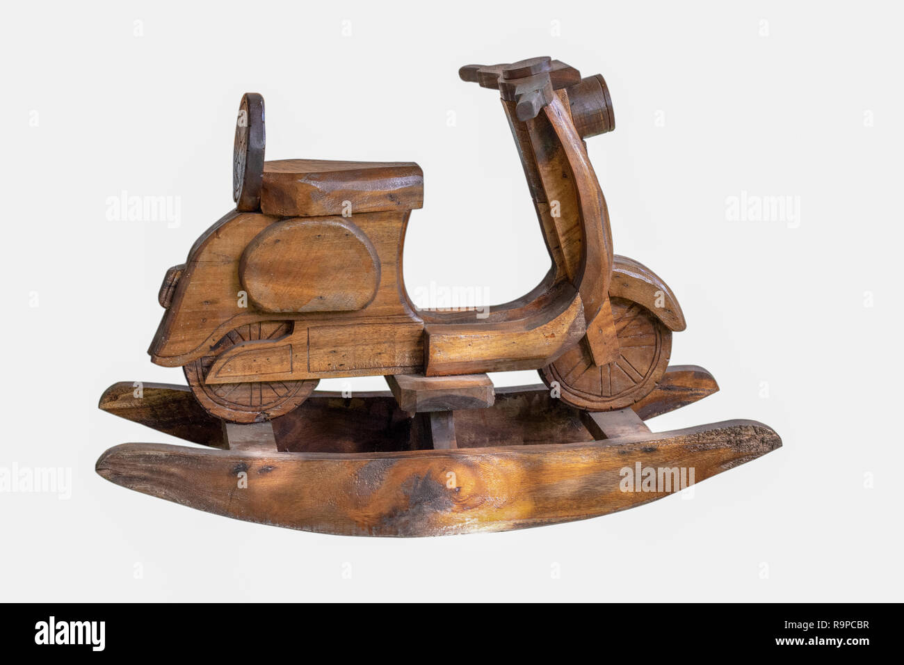 wooden rocking motorbike