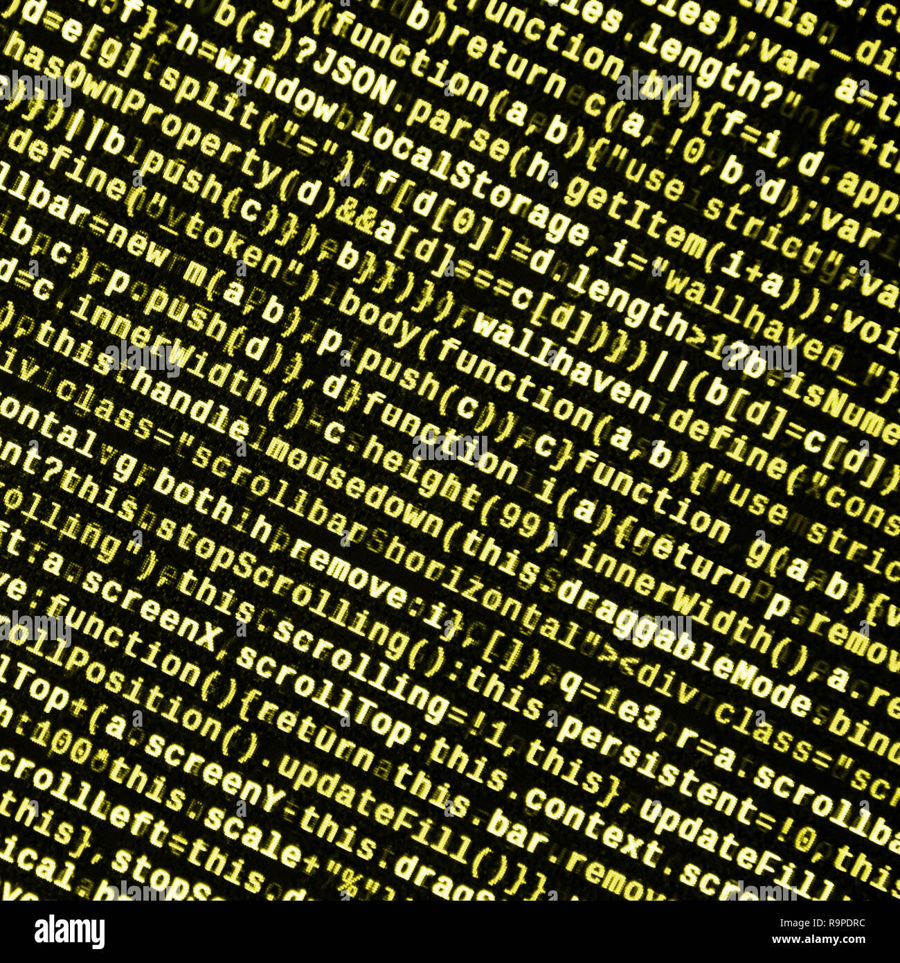 Computer program preview. Programming code typing. Information technology website coding standards for web design Modern tech. CSS, JavaScript and HTM Stock Photo